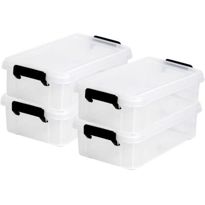 Iris Ohyama Boîtes Organisateur de rangement Plastique 4 L - DDMBX-4 - Transparent - L21.5 x P36.5 x H10.5 cm Noir - Publicité Iris Ohyama Boîtes Organisateur de rangement Plastique 4 L - DDMBX-4 - Transparent - L21.5 x P36.5 x H10.5 cm Noir - Publicité