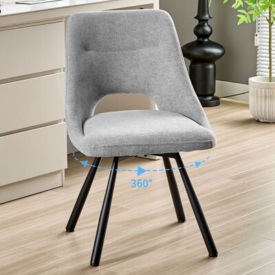 Fauteuil salon - WAFTING - WAFTING - Pivotant 360° - Tissu coton imitation cachemire - Pieds métal gris Gris - Publicité Fauteuil salon - WAFTING - WAFTING - Pivotant 360° - Tissu coton imitation cachemire - Pieds métal gris Gris - Publicité