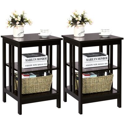 Costway - Nightstand - 40x40x61 - Spray-painted MDF - Nightstand - Publicité Costway - Nightstand - 40x40x61 - Spray-painted MDF - Nightstand - Publicité