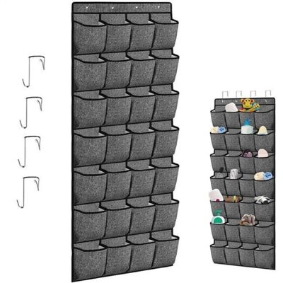 BGHYHYHI Rangement Chaussure à Suspendre - - 28 Compartiments - Gris - 155 x 55 cm - Pliable - Publicité BGHYHYHI Rangement Chaussure à Suspendre - - 28 Compartiments - Gris - 155 x 55 cm - Pliable - Publicité