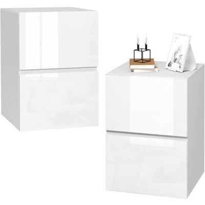 EUGAD 2x Table de Chevet avec 2 Tirroirs Table dAppoint 40x40x58cm Grand Espace de Rangement pour Chambre Salon Blanc 0182ZZ-2 Blanc - Publicité EUGAD 2x Table de Chevet avec 2 Tirroirs Table dAppoint 40x40x58cm Grand Espace de Rangement pour Chambre Salon Blanc 0182ZZ-2 Blanc - Publicité