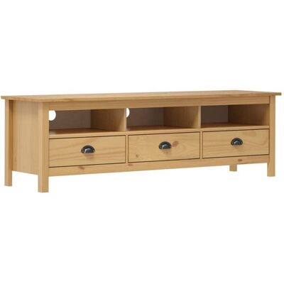 vidaXL Meuble TV Hill Range Marron miel 158x40x47cm Bois de pin solide 288927 Marron - Publicité vidaXL Meuble TV Hill Range Marron miel 158x40x47cm Bois de pin solide 288927 Marron - Publicité