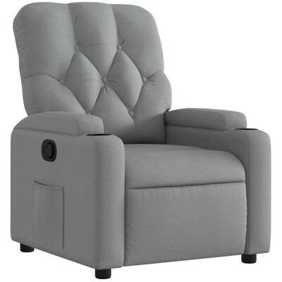 DÉCOSHOP26 Fauteuil relax TV rembourrage confortable fonction d inclinaison manuelle en tissu gris clair DEC027905 Gris - Publicité DÉCOSHOP26 Fauteuil relax TV rembourrage confortable fonction d inclinaison manuelle en tissu gris clair DEC027905 Gris - Publicité