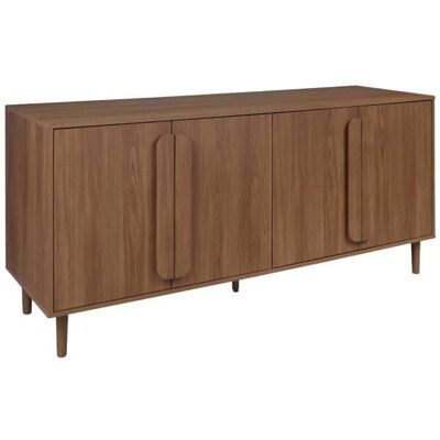 SWEEEK Buffet vintage décor bois de noyer 4 portes 160cm - Juliana Marron - Publicité SWEEEK Buffet vintage décor bois de noyer 4 portes 160cm - Juliana Marron - Publicité