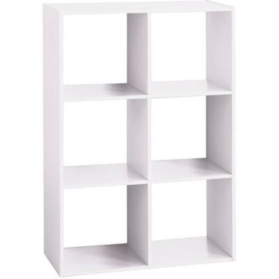 Etagère - PEGANE - 6 cases - Blanc - Bois - 67x32x100 cm Blanc - Publicité Etagère - PEGANE - 6 cases - Blanc - Bois - 67x32x100 cm Blanc - Publicité