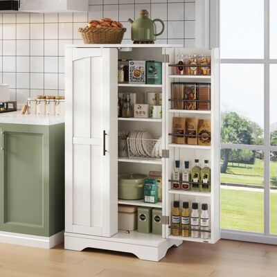 Merax Armoire de Cuisine avec Éclairage LED 2 Portes & Étagères Réglables – Meuble de Rangement Alimentaire 120×60×40 cm Blanc Blanc - Publicité Merax Armoire de Cuisine avec Éclairage LED 2 Portes & Étagères Réglables – Meuble de Rangement Alimentaire 120×60×40 cm Blanc Blanc - Publicité