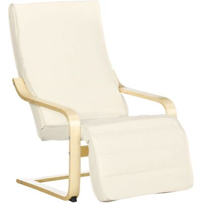 CIPACHO Chaise longue - Fauteuil inclinable à bascule - Bois de bouleau - Repose-jambes 5 positions - Blanc Blanc - Publicité CIPACHO Chaise longue - Fauteuil inclinable à bascule - Bois de bouleau - Repose-jambes 5 positions - Blanc Blanc - Publicité