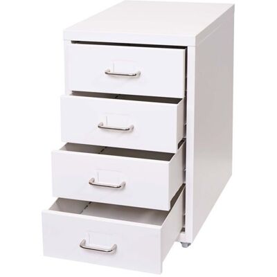 DÉCOSHOP26 Caisson a tiroirs armoire de bureau 48x28x41 cm 4 tiroirsen acier blanc 04_0008261 Blanc - Publicité DÉCOSHOP26 Caisson a tiroirs armoire de bureau 48x28x41 cm 4 tiroirsen acier blanc 04_0008261 Blanc - Publicité