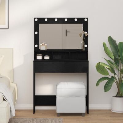 vidaXL Coiffeuse en chêne noir - Dressing Table - Publicité vidaXL Coiffeuse en chêne noir - Dressing Table - Publicité
