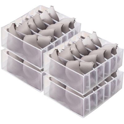 BGHYHYHI Lot de 4 organiseurs de vêtements en maille compartiments de rangement pour soutien-gorge dimensions 32 × 32 × 12 cm - Publicité BGHYHYHI Lot de 4 organiseurs de vêtements en maille compartiments de rangement pour soutien-gorge dimensions 32 × 32 × 12 cm - Publicité