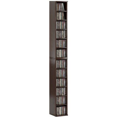 Armoire de rangement CD-DVD - HOMCOM - 6 + 6 compartiments - capacité max. 204 CD - 21 x 225 x 885 cm - marron Marron - Publicité Armoire de rangement CD-DVD - HOMCOM - 6 + 6 compartiments - capacité max. 204 CD - 21 x 225 x 885 cm - marron Marron - Publicité