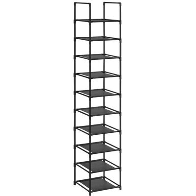 Étagère Chaussure - SONGMICS - 10 Niveaux - Cadre en Métal - Tissu Non-tissé - Noir Noir - Publicité Étagère Chaussure - SONGMICS - 10 Niveaux - Cadre en Métal - Tissu Non-tissé - Noir Noir - Publicité