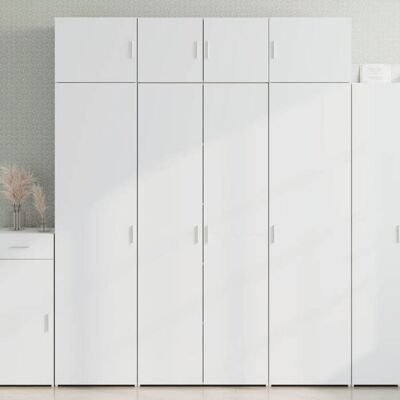 vidaXL Armoire de rangement blanc 80x425x225 cm bois dingénierie armoire de rangement de salle de bain unité de 3281350 Blanc - Publicité vidaXL Armoire de rangement blanc 80x425x225 cm bois dingénierie armoire de rangement de salle de bain unité de 3281350 Blanc - Publicité