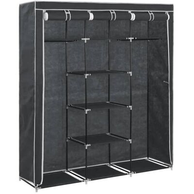VIDAXL Top 2026@Armoire de chambre Noir - SWEETY® Armoire avec compartiments et barres Noir 150x45x175cm Tissu 817526 Noir - Publicité VIDAXL Top 2026@Armoire de chambre Noir - SWEETY® Armoire avec compartiments et barres Noir 150x45x175cm Tissu 817526 Noir - Publicité