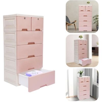 OUKANING Armoire de Rangement à Tiroirs à 5 Niveaux - Armoire de Chambre en PP - Casier avec Serrure (Rose) - Armoire de Rangement 5 Niveaux Rose - Publicité OUKANING Armoire de Rangement à Tiroirs à 5 Niveaux - Armoire de Chambre en PP - Casier avec Serrure (Rose) - Armoire de Rangement 5 Niveaux Rose - Publicité