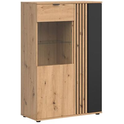 PEGANE Vitrine à 2 portescoloris Chêne artisan/Noir - Longueur 905 x Profondeur 40 x Hauteur 1375 cm Noir - Publicité PEGANE Vitrine à 2 portescoloris Chêne artisan/Noir - Longueur 905 x Profondeur 40 x Hauteur 1375 cm Noir - Publicité