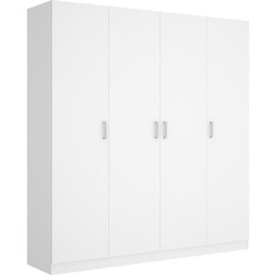 PEGANE Armoire placard meuble de rangement coloris blanc - Longueur 200 x Profondeur 52 x Hauteur 215 cm Blanc - Publicité PEGANE Armoire placard meuble de rangement coloris blanc - Longueur 200 x Profondeur 52 x Hauteur 215 cm Blanc - Publicité