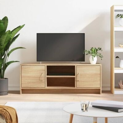 vidaXL Meuble TV chêne sonoma 102x30x375 cm bois dingénierie 823256 Marron - Publicité vidaXL Meuble TV chêne sonoma 102x30x375 cm bois dingénierie 823256 Marron - Publicité