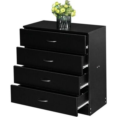 ALIGHTUP Commode de chambre avec 4 tiroirs-Buffet Commode Meuble de rangement-66 x 33 x 73cm-Noir Blanc - Publicité ALIGHTUP Commode de chambre avec 4 tiroirs-Buffet Commode Meuble de rangement-66 x 33 x 73cm-Noir Blanc - Publicité