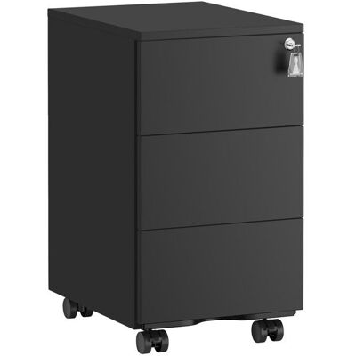 Caisson de Bureau - SONGMICS - Métallique - 3 Tiroirs - Verrouillable - Noir Mat - 40x30x54 cm Noir - Publicité Caisson de Bureau - SONGMICS - Métallique - 3 Tiroirs - Verrouillable - Noir Mat - 40x30x54 cm Noir - Publicité