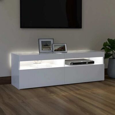VIDAXL Meuble TV - Table TV - avec éclairage LED - blanc - 120x35x40 cm M3874 Blanc - Publicité VIDAXL Meuble TV - Table TV - avec éclairage LED - blanc - 120x35x40 cm M3874 Blanc - Publicité