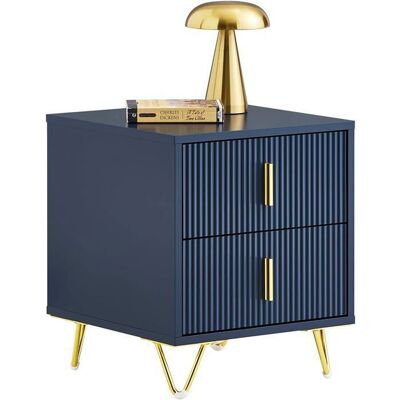 SoBuy Table de Chevet Moderne avec 2 Tiroirs Meuble d’Appoint Bleu 40x40x47 cm pour Chambre Salon Bureau MDF et Pieds Dorés Bleu - Publicité SoBuy Table de Chevet Moderne avec 2 Tiroirs Meuble d’Appoint Bleu 40x40x47 cm pour Chambre Salon Bureau MDF et Pieds Dorés Bleu - Publicité