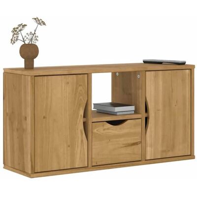 vidaXL Meuble TV avec tiroir ODDA 79x24x405 cm bois massif pin support TV buffet TV meuble multimédia banc TV meuble 4103605 Marron - Publicité vidaXL Meuble TV avec tiroir ODDA 79x24x405 cm bois massif pin support TV buffet TV meuble multimédia banc TV meuble 4103605 Marron - Publicité