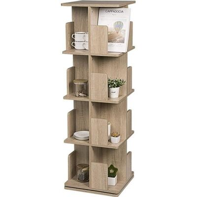 EUGAD Bibliothèque rotative 39x39x128cm - 4 Niveaux en MDF - étagère de Sol étagère de Bureau de Rangement Marron - Publicité EUGAD Bibliothèque rotative 39x39x128cm - 4 Niveaux en MDF - étagère de Sol étagère de Bureau de Rangement Marron - Publicité