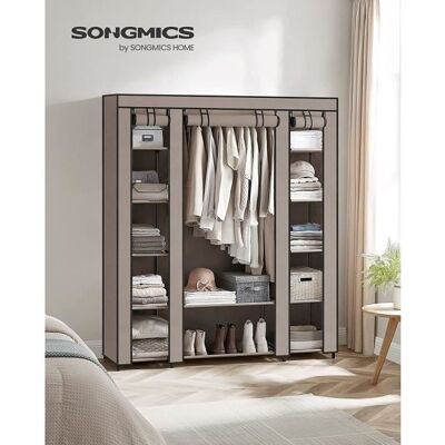 Armoire de Rangement en Tissu - SONGMICS - LSF003R02 - 12 Compartiments - Taupe - 45 x 150 x 175 cm Marron - Publicité Armoire de Rangement en Tissu - SONGMICS - LSF003R02 - 12 Compartiments - Taupe - 45 x 150 x 175 cm Marron - Publicité