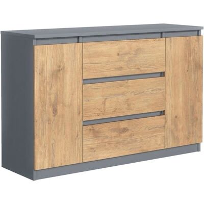 Commode 3 tiroirs - Meblocker - 2 portes - 120 cm - Meuble de Rangement Spacieux - Salon chambre à couche & enfant - Anthracite Gris - Publicité Commode 3 tiroirs - Meblocker - 2 portes - 120 cm - Meuble de Rangement Spacieux - Salon chambre à couche & enfant - Anthracite Gris - Publicité