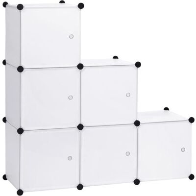 WOLTU Armoire plastiquePenderie pour le stockage de vêtements-accessoires-livres Étagère de rangement DIY6 cubesBlanc Blanc - Publicité WOLTU Armoire plastiquePenderie pour le stockage de vêtements-accessoires-livres Étagère de rangement DIY6 cubesBlanc Blanc - Publicité