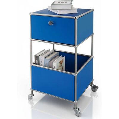 FLOORDIREKT Étagère métal chromé design épuré Concept Epuré MK-145 L40 × P40 × H69 cm Bleu Bleu - Publicité FLOORDIREKT Étagère métal chromé design épuré Concept Epuré MK-145 L40 × P40 × H69 cm Bleu Bleu - Publicité