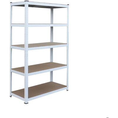 Relaxdays Étagère charges lourdes HxLxP: 200x100x40 cm 875 kg 5 niveaux cave/garage emboîtable blanc/marron - Publicité Relaxdays Étagère charges lourdes HxLxP: 200x100x40 cm 875 kg 5 niveaux cave/garage emboîtable blanc/marron - Publicité