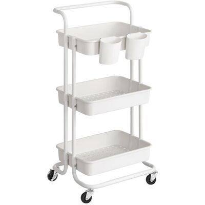 SONGMICS Carrello Polyvalent Blanc à 3 Niveaux - Chariot - Publicité SONGMICS Carrello Polyvalent Blanc à 3 Niveaux - Chariot - Publicité
