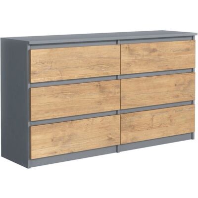 Commode 6 tiroirs - Meblocker - Anthracite Lancelot 120 cm - Meuble de Rangement Spacieux - Salon chambre à couche & enfant Blanc - Publicité Commode 6 tiroirs - Meblocker - Anthracite Lancelot 120 cm - Meuble de Rangement Spacieux - Salon chambre à couche & enfant Blanc - Publicité