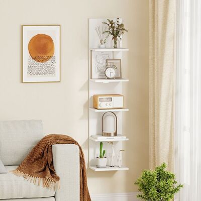 Étagère Murale à 5 Niveaux COSTWAY Étagère Verticale Flottante en Bois à Accrocher au Mur pour Salon Chambre Salle de Bain Blanc Blanc - Publicité Étagère Murale à 5 Niveaux COSTWAY Étagère Verticale Flottante en Bois à Accrocher au Mur pour Salon Chambre Salle de Bain Blanc Blanc - Publicité