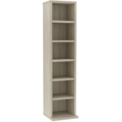 Armoire à CD - SALUTUYA - BD54503 - Chêne sonoma - 21x20x88 cm - 6 compartiments Marron - Publicité Armoire à CD - SALUTUYA - BD54503 - Chêne sonoma - 21x20x88 cm - 6 compartiments Marron - Publicité