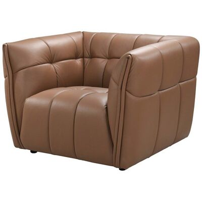 VENTE-UNIQUE Fauteuil en cuir camel DUGORI Beige - Publicité VENTE-UNIQUE Fauteuil en cuir camel DUGORI Beige - Publicité