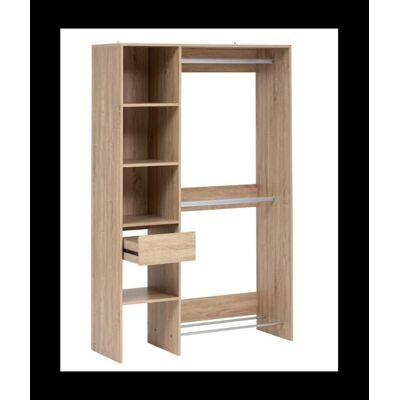 PEGANE Dressing 2 penderies avec étagères coloris Effet chêne naturel - Longueur 118 x largeur 395 x Hauteur 180 cm Beige - Publicité PEGANE Dressing 2 penderies avec étagères coloris Effet chêne naturel - Longueur 118 x largeur 395 x Hauteur 180 cm Beige - Publicité