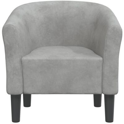Fauteuil cabriolet - CUQUE - CQ019 - Velours gris clair - 70 x 56 x 68 cm - 1 place Gris - Publicité Fauteuil cabriolet - CUQUE - CQ019 - Velours gris clair - 70 x 56 x 68 cm - 1 place Gris - Publicité