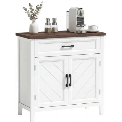 Buffet salon - HOMCOM - 2 portes tiroir et étagère réglable - style moderne - MDF - 76x35x80cm - blanc Blanc - Publicité Buffet salon - HOMCOM - 2 portes tiroir et étagère réglable - style moderne - MDF - 76x35x80cm - blanc Blanc - Publicité