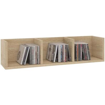 Idimex Etagère murale NELLO meuble de rangement pour CD et DVD ou décoration avec 3 compartiments ouverts en mélaminé décor chêne sonoma Beige - Publicité Idimex Etagère murale NELLO meuble de rangement pour CD et DVD ou décoration avec 3 compartiments ouverts en mélaminé décor chêne sonoma Beige - Publicité