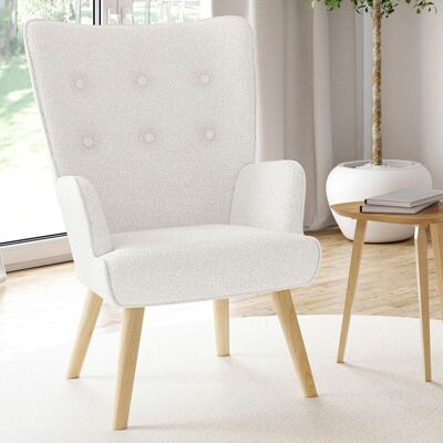IDMARKET Fauteuil Style Scandinave IVAR - Tissu Bouclé Doux - Publicité IDMARKET Fauteuil Style Scandinave IVAR - Tissu Bouclé Doux - Publicité