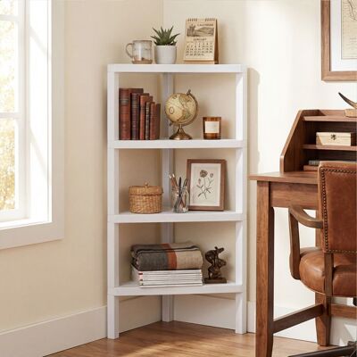 Meuble Étagère dAngle à 4 Niveaux COSTWAY Étagères Ouvertes à Lattes Support pour Plante pour Salon Cuisine Salle de Bain Blanc Blanc - Publicité Meuble Étagère dAngle à 4 Niveaux COSTWAY Étagères Ouvertes à Lattes Support pour Plante pour Salon Cuisine Salle de Bain Blanc Blanc - Publicité