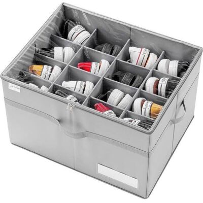 OTBACT Organisateur Chaussures Convient à 16 Paires Grande Boite Rangement Chaussures Placard Pliable Poignées Renforcées Gris Gris - Publicité OTBACT Organisateur Chaussures Convient à 16 Paires Grande Boite Rangement Chaussures Placard Pliable Poignées Renforcées Gris Gris - Publicité