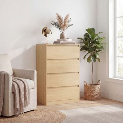 VASAGLE Commode de chambre 4 Tiroirs 40 x 60 x 974 cm Style Moderne Effet Bois Jaune - Publicité VASAGLE Commode de chambre 4 Tiroirs 40 x 60 x 974 cm Style Moderne Effet Bois Jaune - Publicité