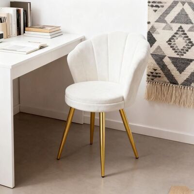 Fauteuil DHHOZAMZFauteille CoquillageFauteuilet Salon VeloursFauteuilet BlancScandinavePieds en Métal Plaqué Or Blanc - Publicité Fauteuil DHHOZAMZFauteille CoquillageFauteuilet Salon VeloursFauteuilet BlancScandinavePieds en Métal Plaqué Or Blanc - Publicité
