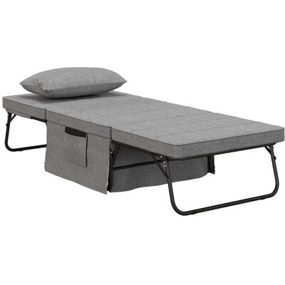 Fauteuil chauffeuse - HOMCOM - lit convertible dossier inclinable 5 positions 1 place confort - tissu - gris Gris - Publicité Fauteuil chauffeuse - HOMCOM - lit convertible dossier inclinable 5 positions 1 place confort - tissu - gris Gris - Publicité