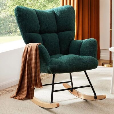 GRAVEE Fauteuil a Basculerocking chairChaise à Bascule avec Moelleuxfauteuil salon confortable Fauteuil pour Salon Vert Vert - Publicité GRAVEE Fauteuil a Basculerocking chairChaise à Bascule avec Moelleuxfauteuil salon confortable Fauteuil pour Salon Vert Vert - Publicité