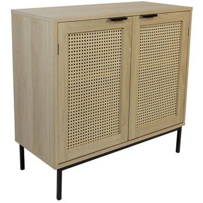 BOX AND BEYOND Buffet avec 2 portes cannage en bois naturel 80 x 35 x 755 cm Marron - Publicité BOX AND BEYOND Buffet avec 2 portes cannage en bois naturel 80 x 35 x 755 cm Marron - Publicité